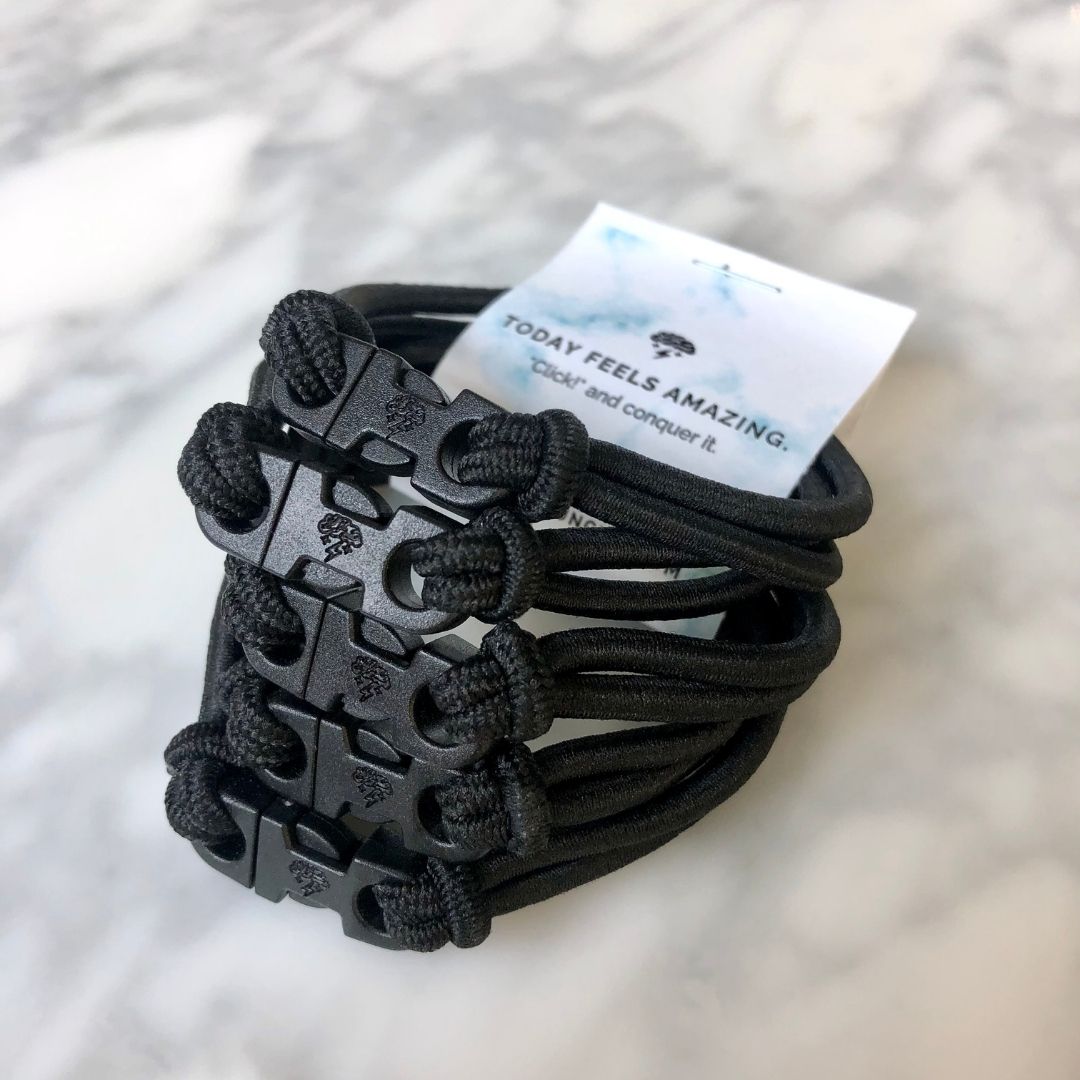 Best hair tie elastics and scrunchie hair accessories for snag-free, pull-free, rip-free, hair. Smooth, effortless hair ties and hair scrunchies for athletes, active moms, fitness, & sports. Buckle Hair Tie Elastics - No Snagging, No Tangles