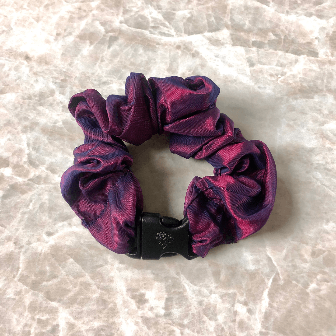 Best hair tie elastics and scrunchie hair accessories for snag-free, pull-free, rip-free, hair. Smooth, effortless hair ties and hair scrunchies for athletes, active moms, fitness, & sports. Astral Fire Buckle Scrunchie - No Snagging, No Tangles