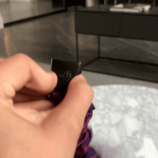 Best hair tie elastics and scrunchie hair accessories for snag-free, pull-free, rip-free, hair. Smooth, effortless hair ties and hair scrunchies for athletes, active moms, fitness, & sports. Astral Fire Buckle Scrunchie - No Snagging, No Tangles