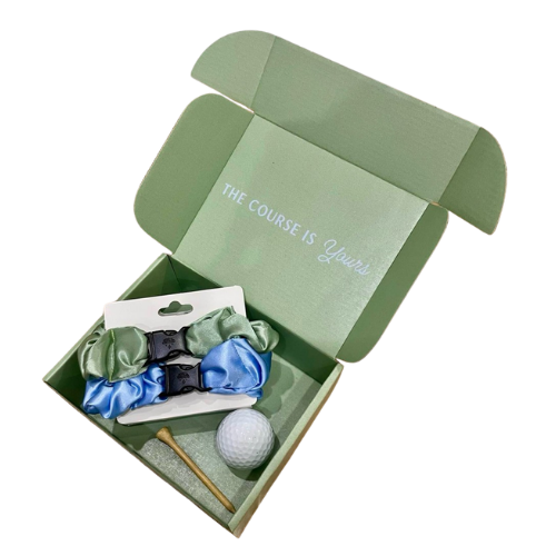 Best hair tie elastics and scrunchie hair accessories for snag-free, pull-free, rip-free, hair. Smooth, effortless hair ties and hair scrunchies for athletes, active moms, fitness, &amp; sports. Best Gifts for Women Golfers - Buckle Scrunchies