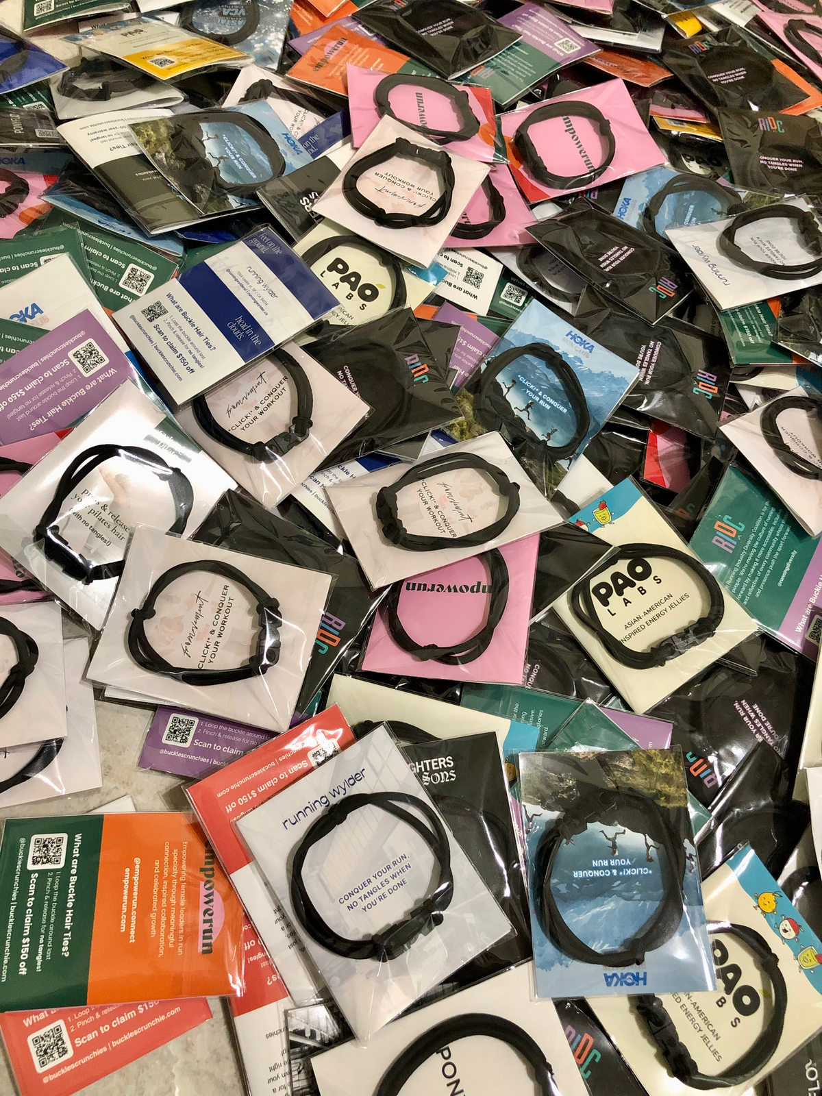 Graduation party favors: Assorted packaged custom Buckle Hair Ties