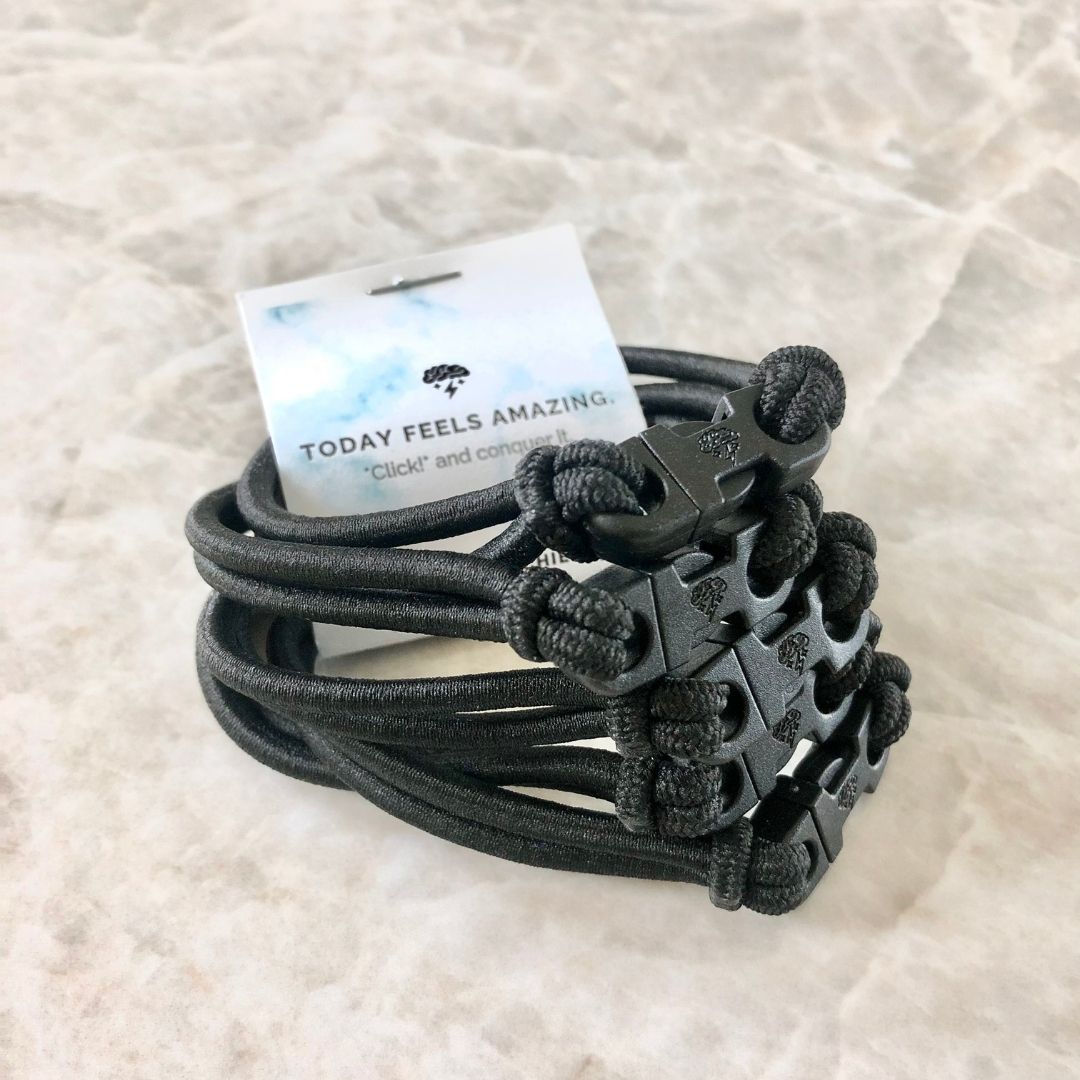 Buckle Hair Tie elastic buckle hardware shown up close