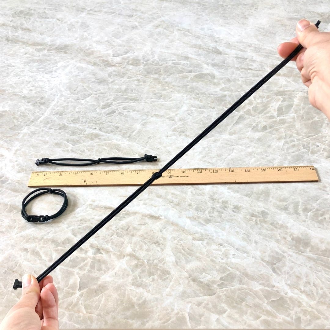Buckle Hair Tie elastic shown fastened in a closed loop