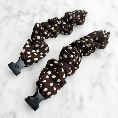 Chocolate Chip Buckle Scrunchie, snag-free fall colorway