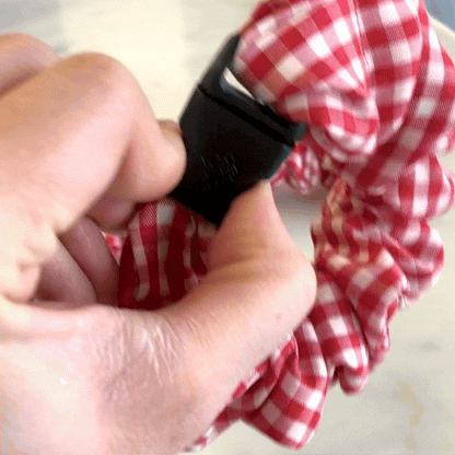 Animated Gingham Red Buckle Scrunchie for Valentine's Day