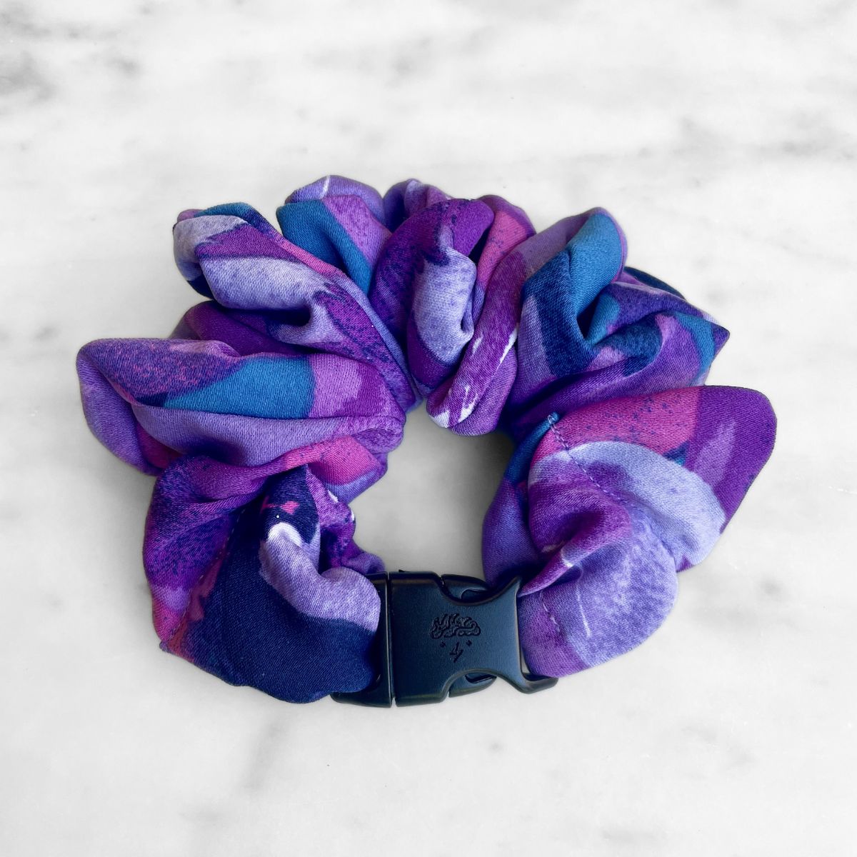 Twilight Garden Buckle Scrunchie with its quick-release buckle