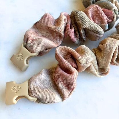 Vintage Floral Buckle Scrunchie with its quick-release buckle