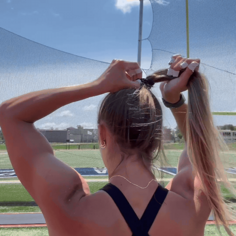 Best hair tie elastics and scrunchie hair accessories for snag-free, pull-free, rip-free, hair. Smooth, effortless hair ties and hair scrunchies for athletes, active moms, fitness, & sports. Buckle Hair Tie Elastics - No Snagging, No Tangles