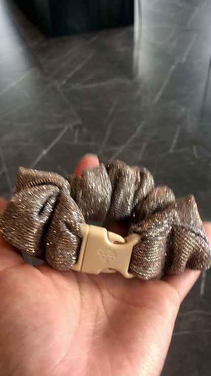 Champagne Glitter Buckle Scrunchie - No Snagging, No Tangles