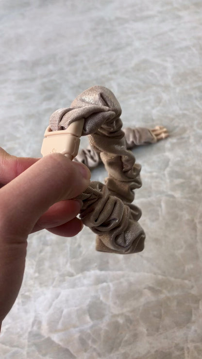Blush Gold Buckle Scrunchie - No Snagging, No Tangles
