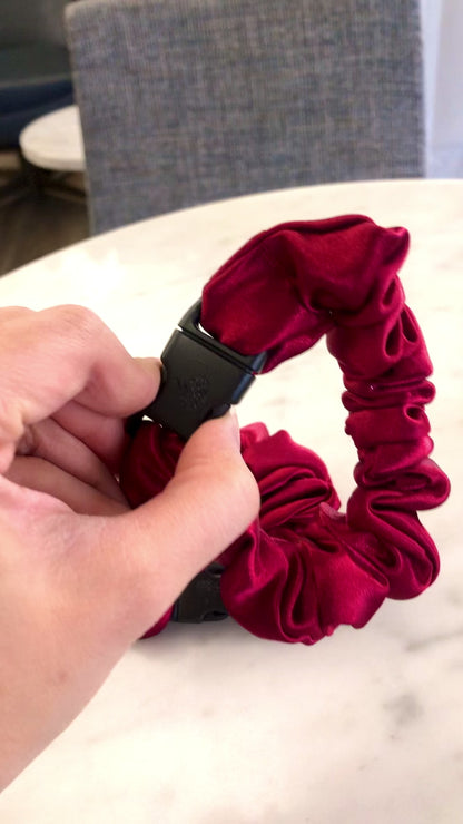 Cherry Red Buckle Scrunchie - No Snagging, No Tangles