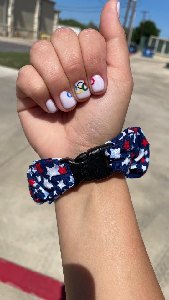 Team USA Buckle Scrunchie hair tie elastic for Olympic Shooting Team and Junior Olympics